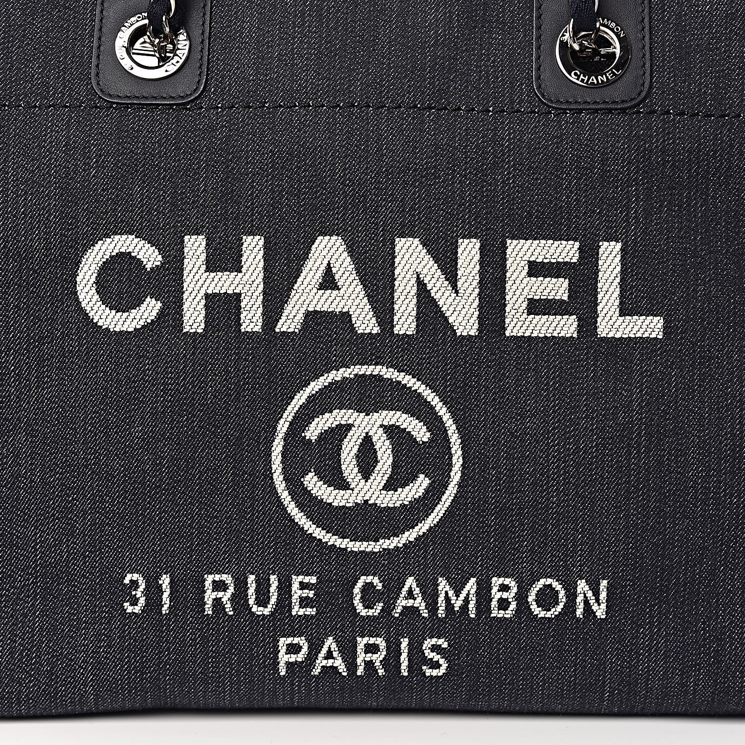 Chanel Denim Small Deauville Tote Dark Blue 11 of 11