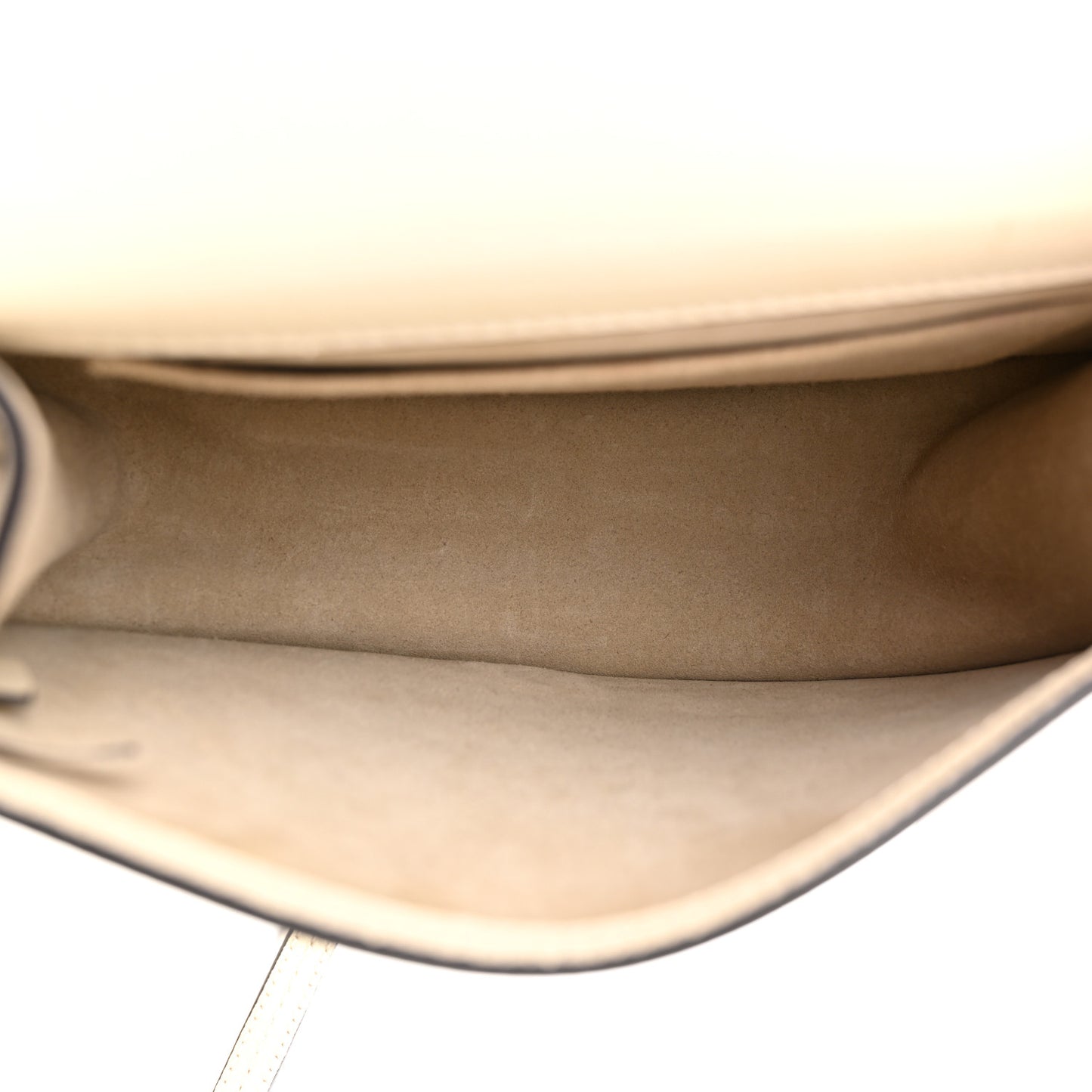 Calfskin Suede Medium Nile Bracelet Bag Off White