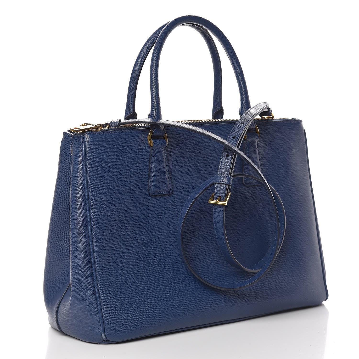 Prada Saffiano Lux Galleria Front Pocket Tote Bluette Cobalto 4 of 13