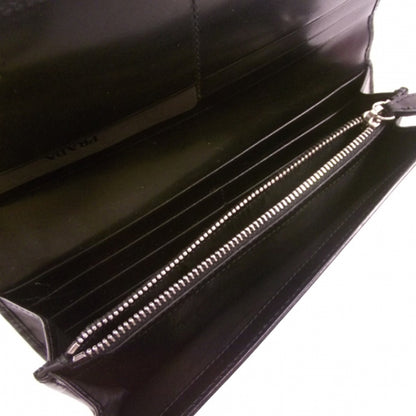 Prada Calfskin Long Wallet Clutch Black 5 of 8