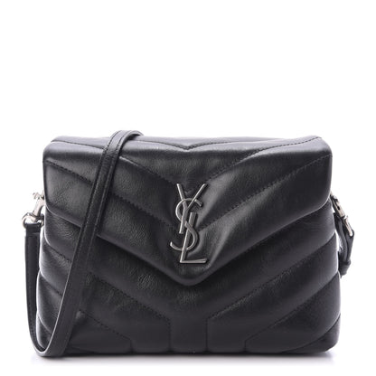 Saint Laurent Calfskin Y Quilted Monogram Toy Loulou Crossbody Bag Black 1 of 10