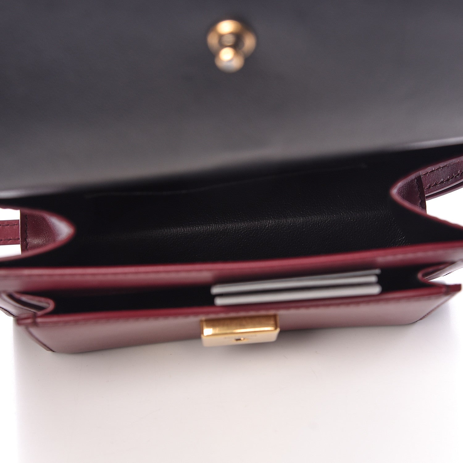 Balenciaga Box Calfskin XS Sharp Top Handle Bag Burgundy 5 of 9