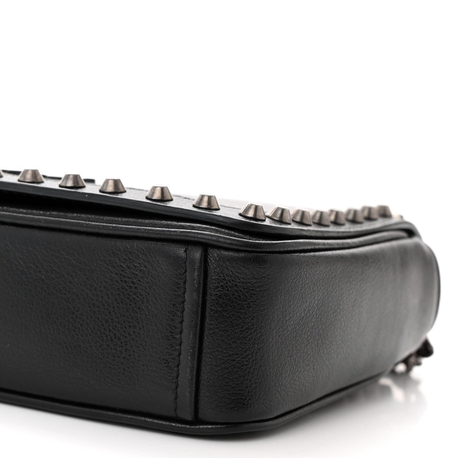 Prada Glace Calfskin Studded Crossbody Black 11 of 11