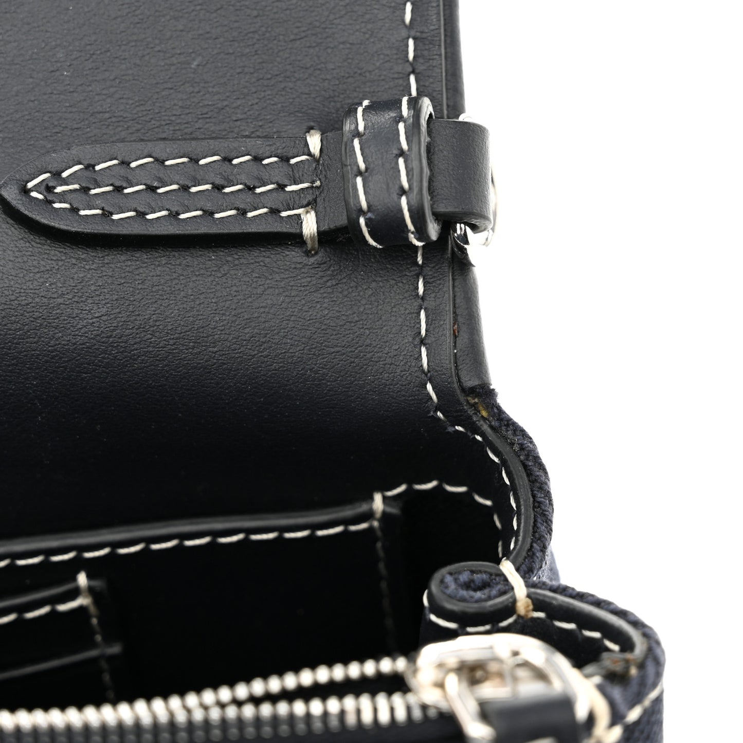 Cotton Canvas Horseferry Small Crossbody Bag Navy