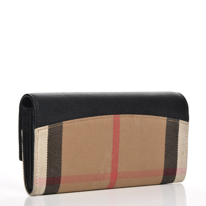 Burberry Calfskin House Check Porter Continental Wallet Black 3 of 8