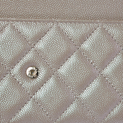 Chanel Iridescent Caviar Quilted Wallet On Chain WOC Beige 9 of 10