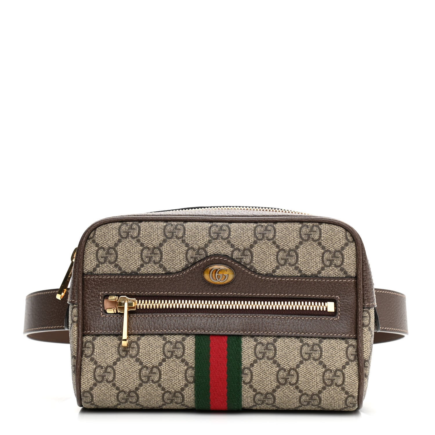 Gucci GG Supreme Monogram Web Small Ophidia Belt Bag 85 34 Dark Brown 1 of 13