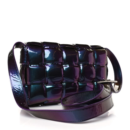 Bottega Veneta Glossy Nail Polish Nappa Maxi Intreccio Padded Cassette Crossbody Bag Holographic 3 of 10