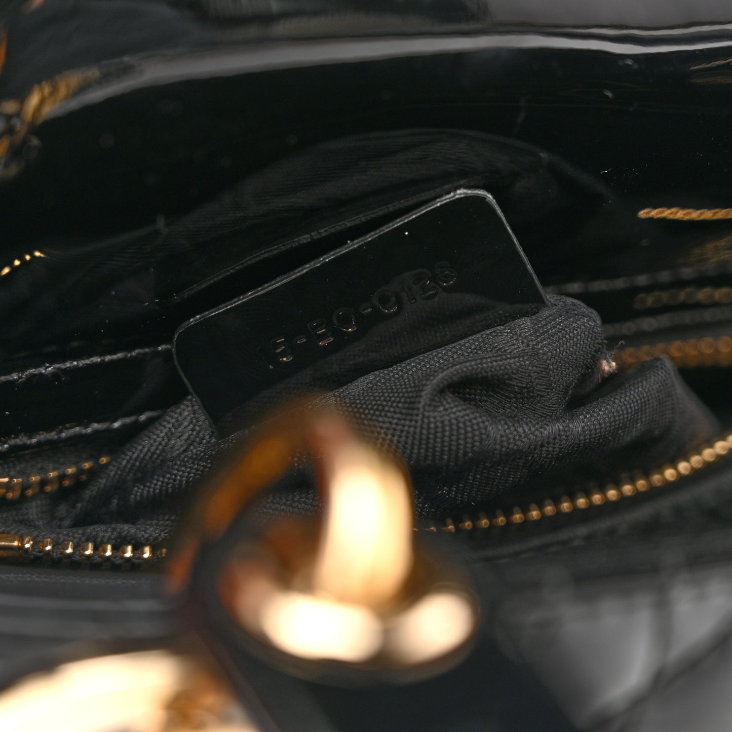 Patent Cannage Mini Lady Dior Black