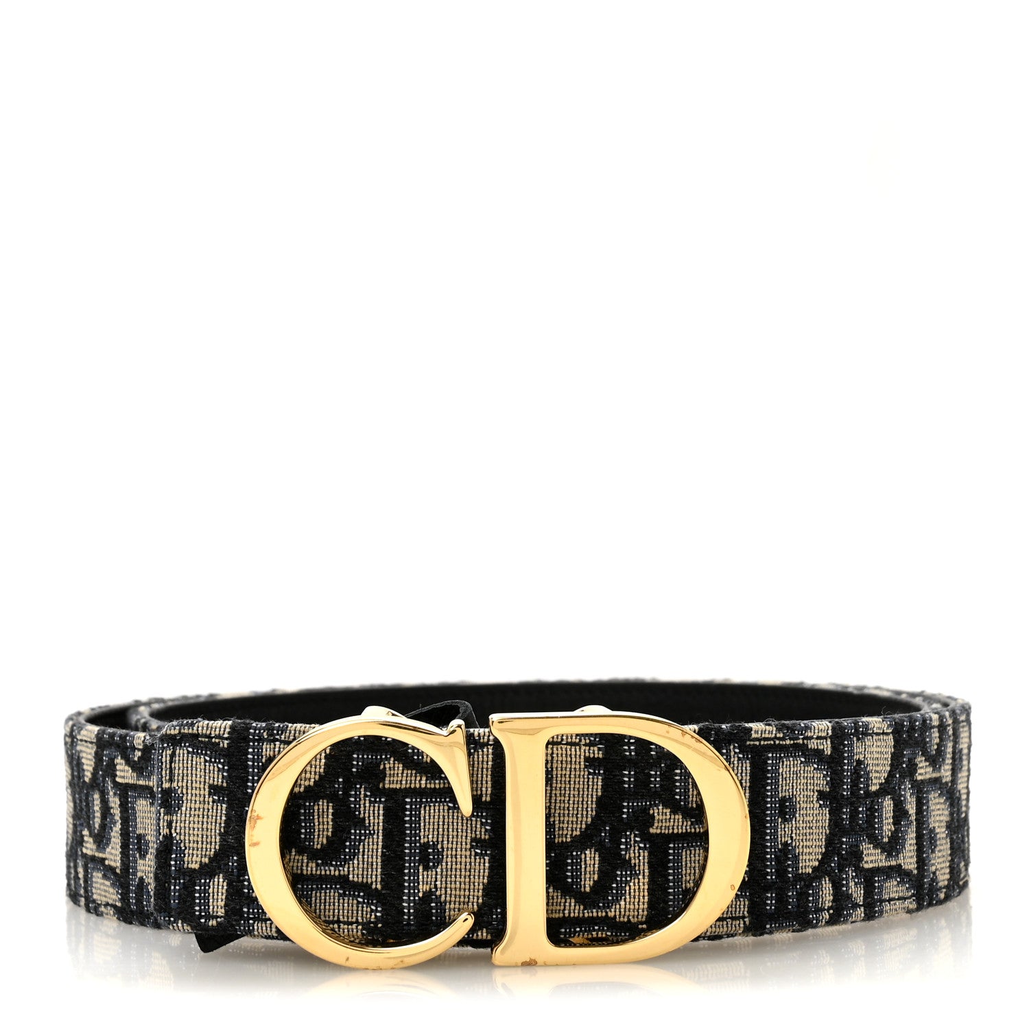 Christian Dior Oblique 30 Montaigne 35mm Belt 90 36 Blue 1 of 7