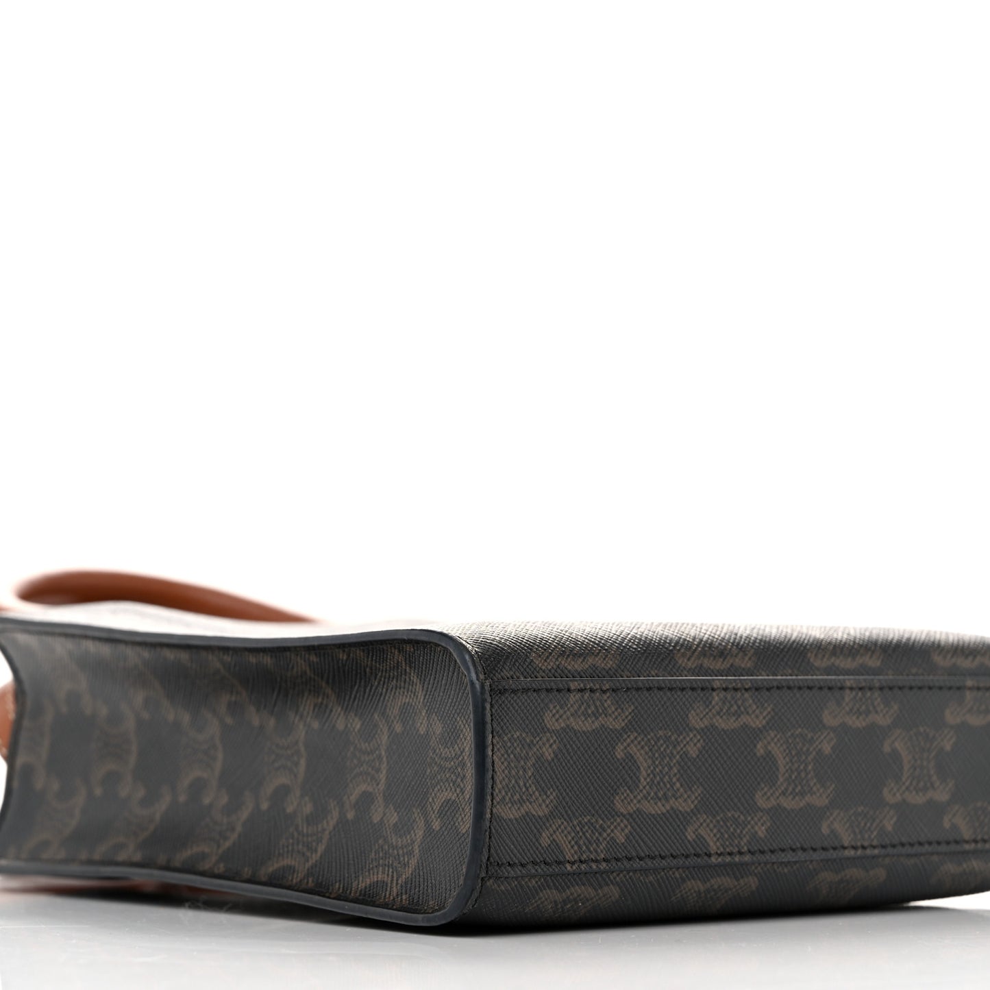 Triomphe Canvas Calfskin Mini Vertical Cabas Tan