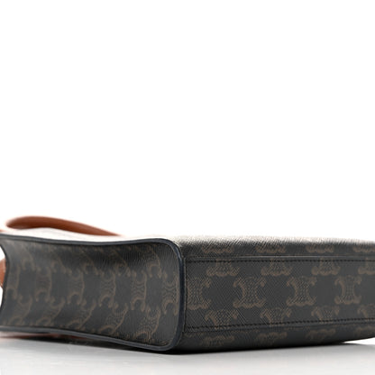 Celine Triomphe Canvas Calfskin Mini Vertical Cabas Tan 8 of 9