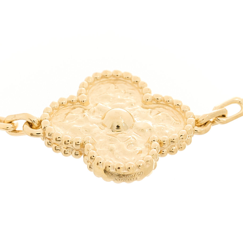 18K Yellow Gold 5 Motifs Vintage Alhambra Bracelet