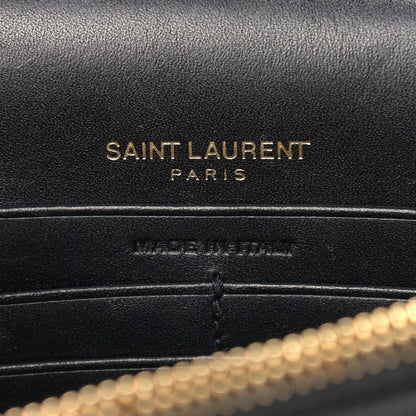 Saint Laurent Smooth Calfskin Classic Monogram Kate Tassel Chain Wallet Black 6 of 16