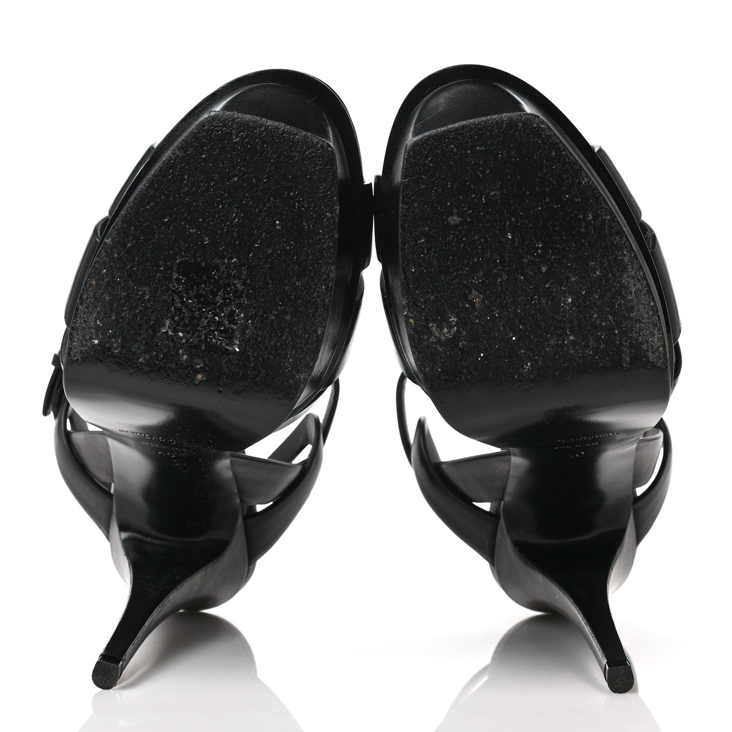 Saint Laurent Calfskin Tribute 105 Platform Sandals 40 Black 5 of 8