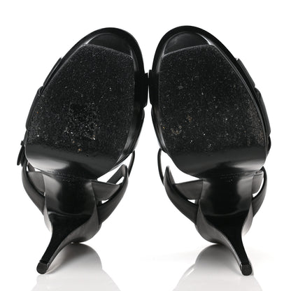 Saint Laurent Calfskin Tribute 105 Platform Sandals 40 Black 5 of 8