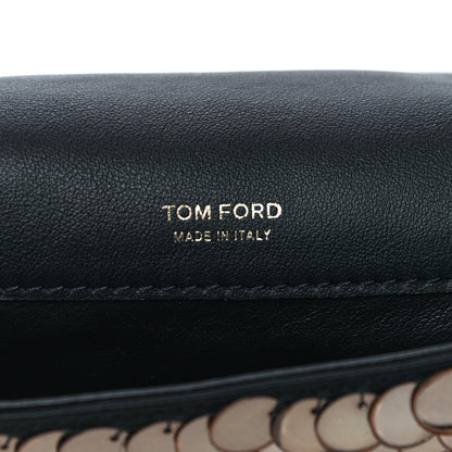 Tom Ford Paillette Embellished Large Natalia Chain Bag Vintage Gold Black 5 of 9