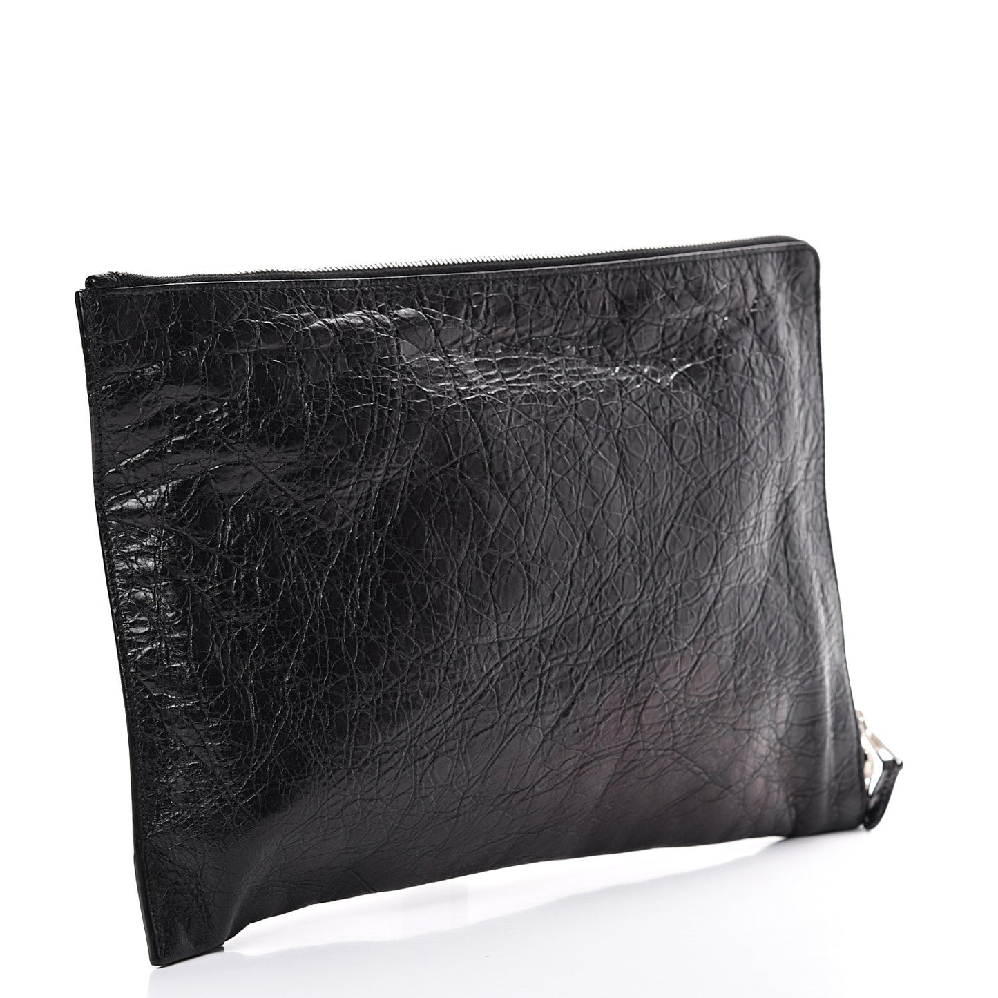 Agneau Giant 12 Silver Hardware Pouch Clutch Black