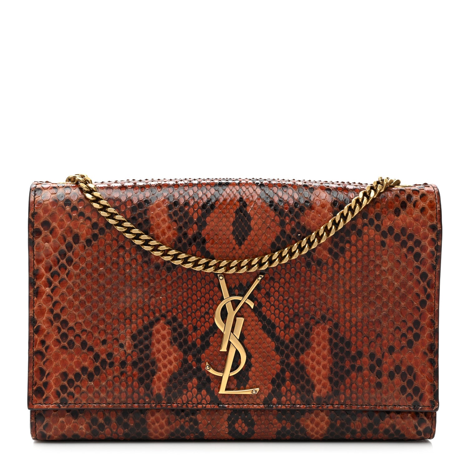 Saint Laurent Snakeskin Medium Classic Monogram Kate Satchel Multicolor 1 of 8