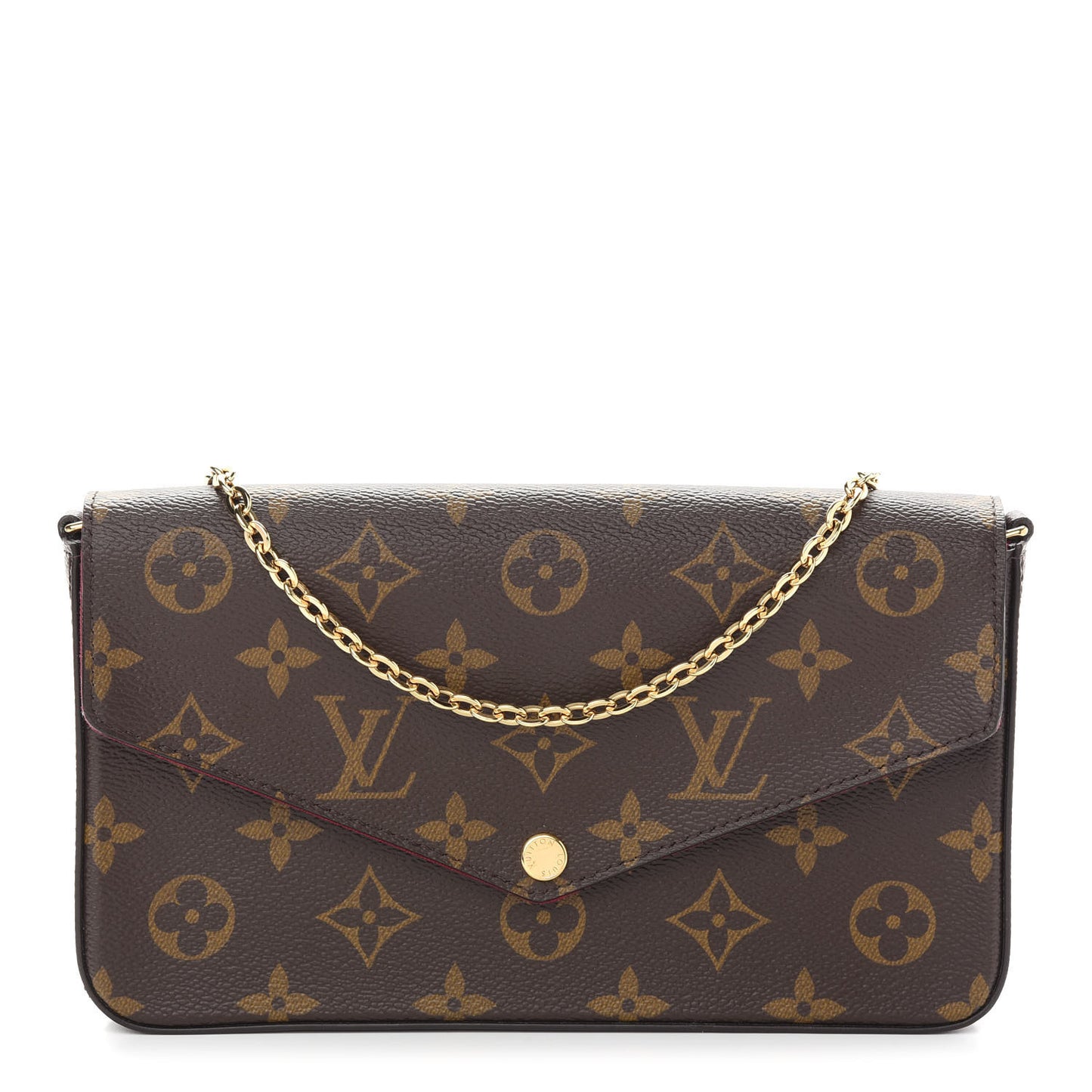 Monogram Pochette Felicie Chain Wallet Fuchsia