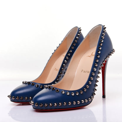 Christian Louboutin Kid Specchio Dorispiky 100 Pumps 37 Dark Gun 5 of 13