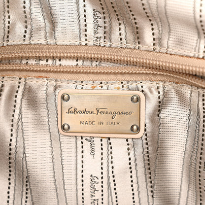 Salvatore Ferragamo Calfskin Pleated Vara Chain Shoulder Bag Light Pink 5 of 10