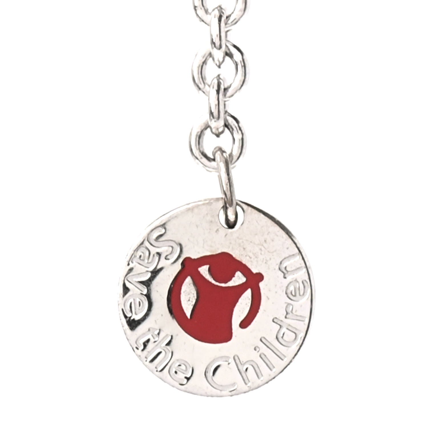Bulgari Sterling Silver Ceramic Save The Children Pendant Necklace 6 of 9