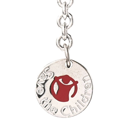 Bulgari Sterling Silver Ceramic Save The Children Pendant Necklace 6 of 9