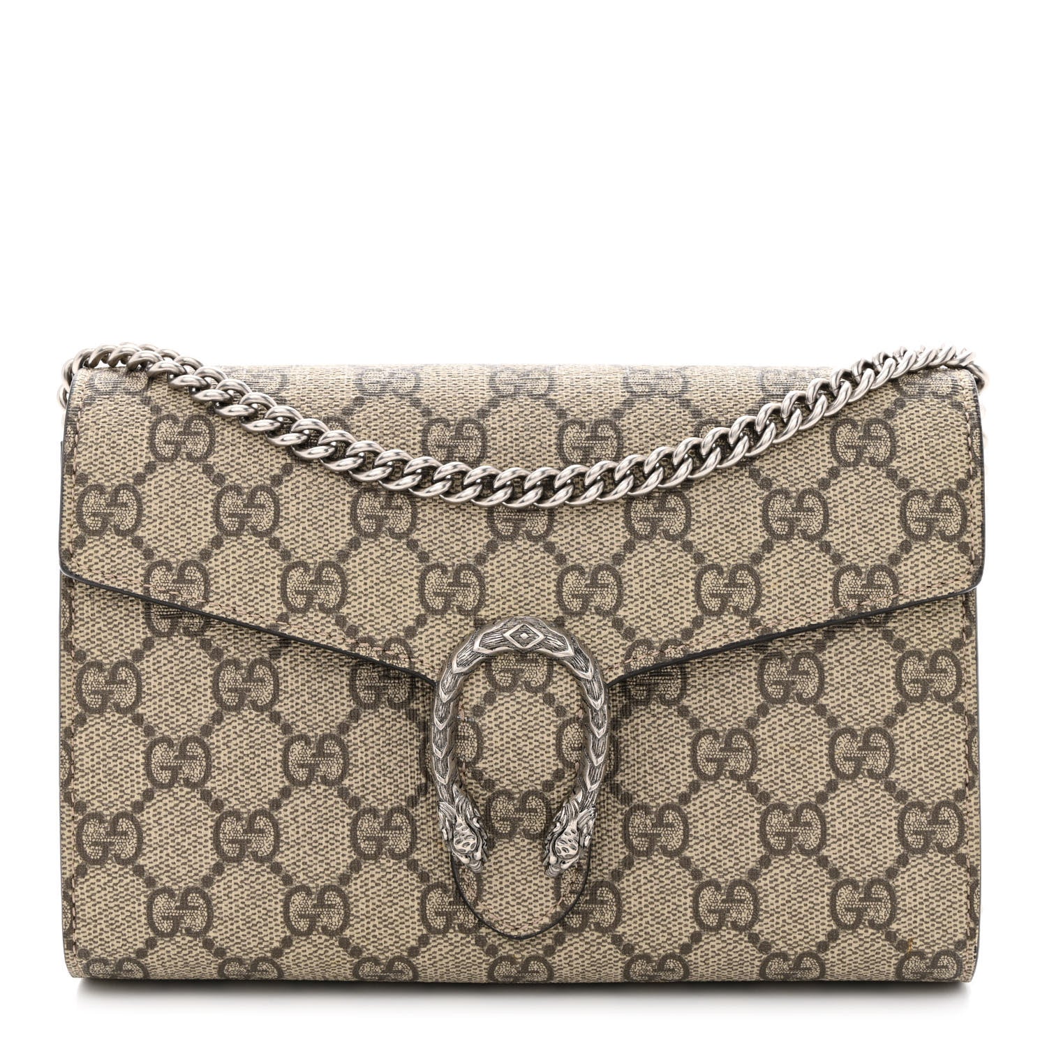 Gucci GG Supreme Monogram Mini Dionysus Chain Wallet Beige Taupe 1 of 11