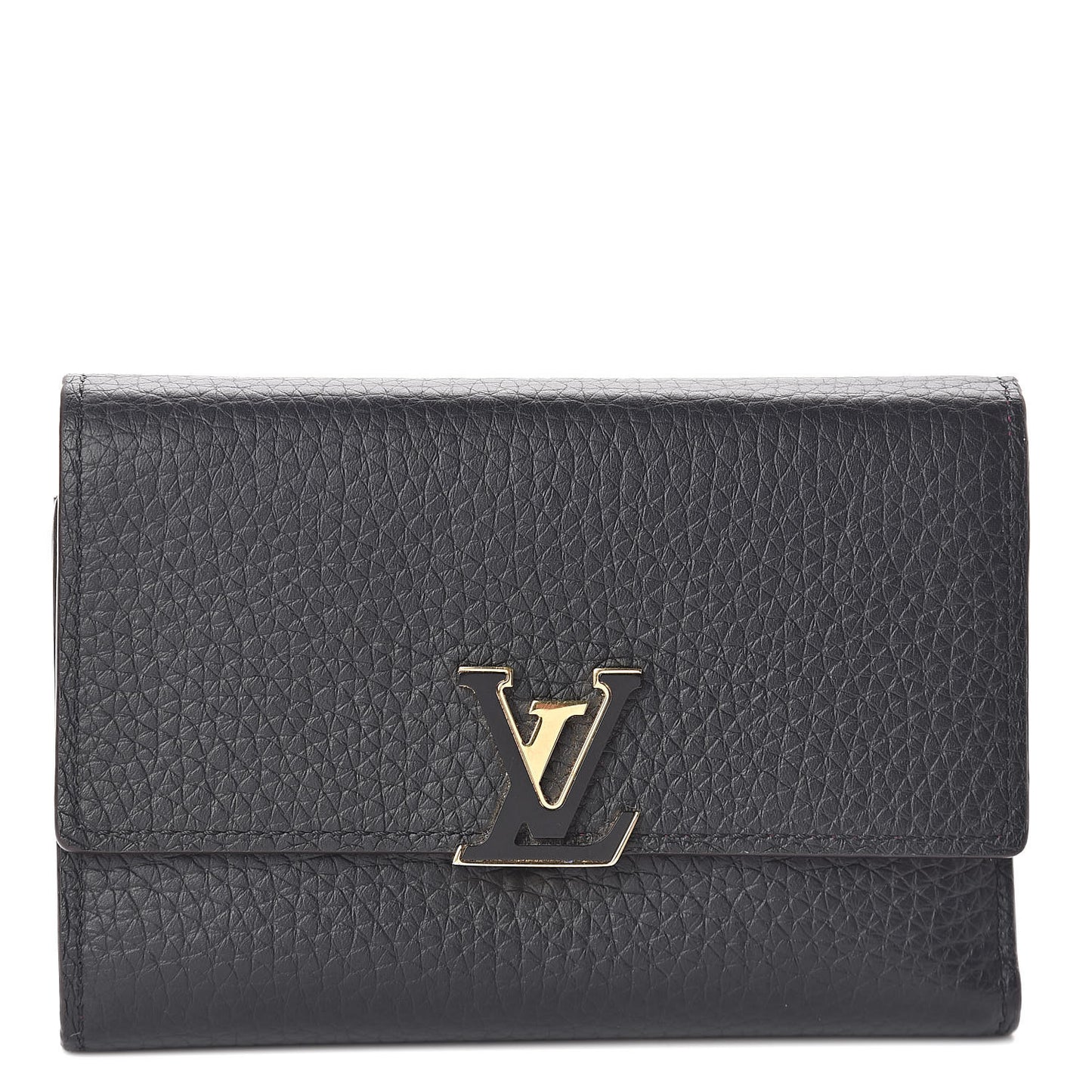 Taurillon Capucines Compact Wallet Black