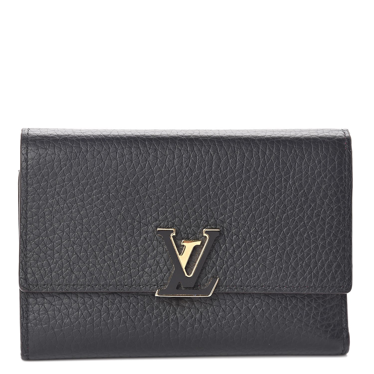Louis Vuitton Taurillon Capucines Compact Wallet Black 1 of 6