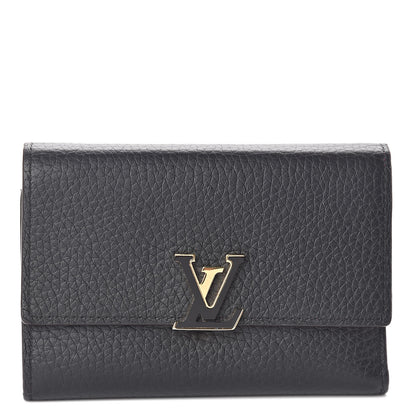 Louis Vuitton Taurillon Capucines Compact Wallet Black 1 of 6