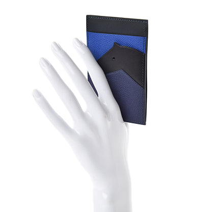 Hermes Epsom Evercalf Evercolor Sombrero Les Petits Chevaux Card Holder Bleu Encre Indigo Bleu Royal Bleu Obscur 2 of 8