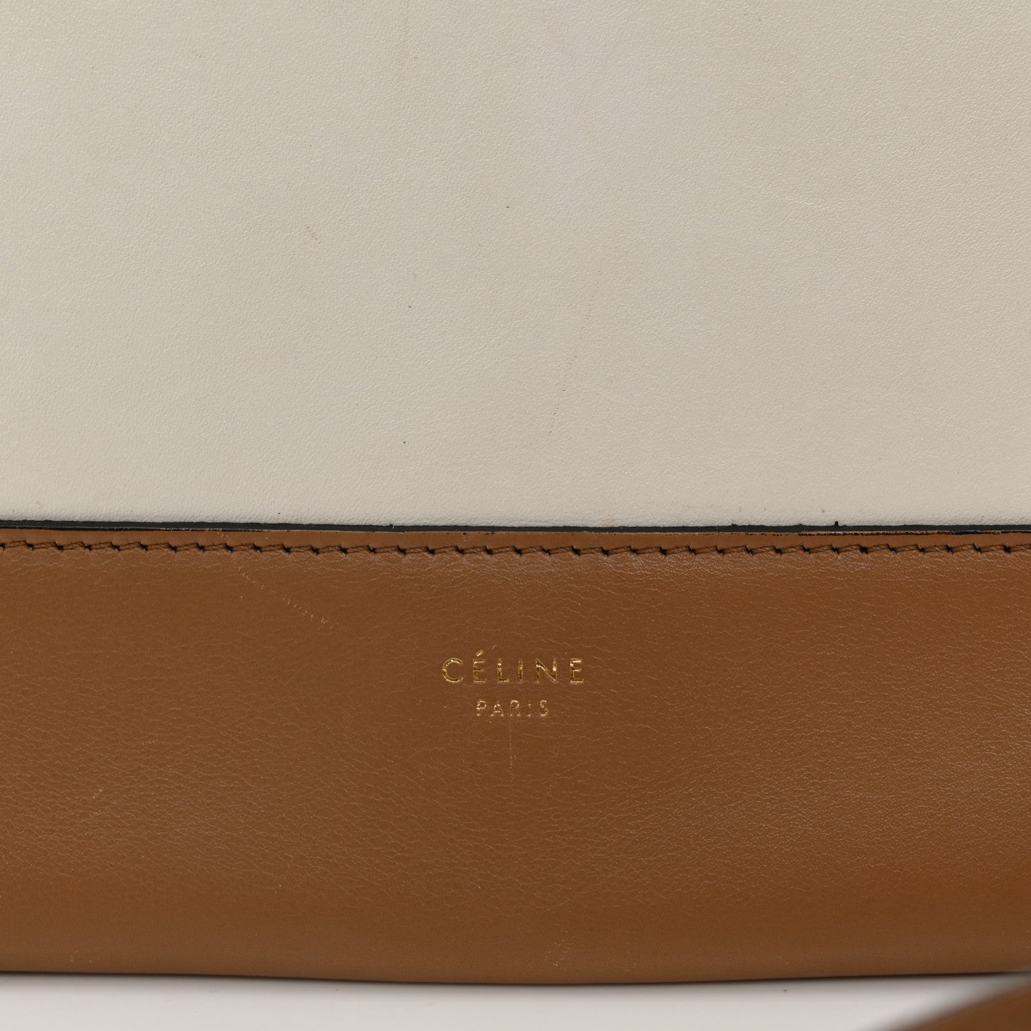 Celine Shiny Smooth Calfskin Medium Frame Shoulder Bag Tan Optic White 6 of 12