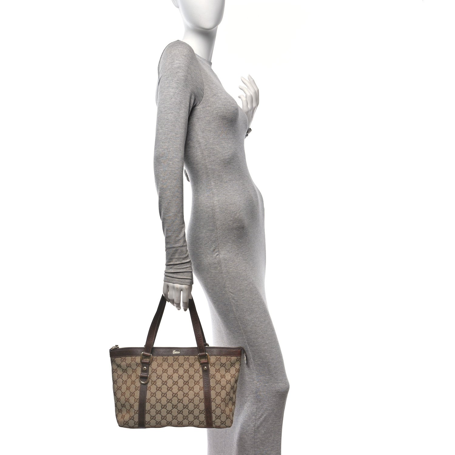 Gucci Monogram Medium Abbey Tote Dark Brown 3 of 12