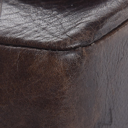 Chanel Calfskin Embossed Medium Flap Dark Brown 8 of 11