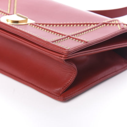 Christian Dior Calfskin Studded Medium Diorama Flap Bag Red 9 of 9