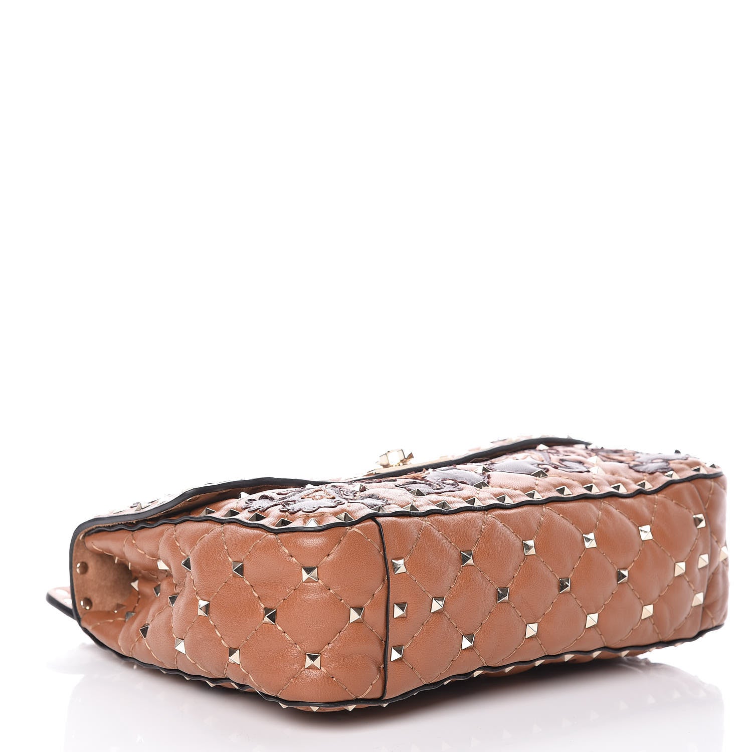 Valentino Garavani Nappa Flower Intarsia Medium Rockstud Spike Shoulder Bag Multicolor 4 of 10