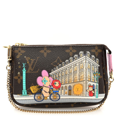 Louis Vuitton Monogram 2022 Christmas Animation Paris Mini Pochette Accessories Pink 1 of 9