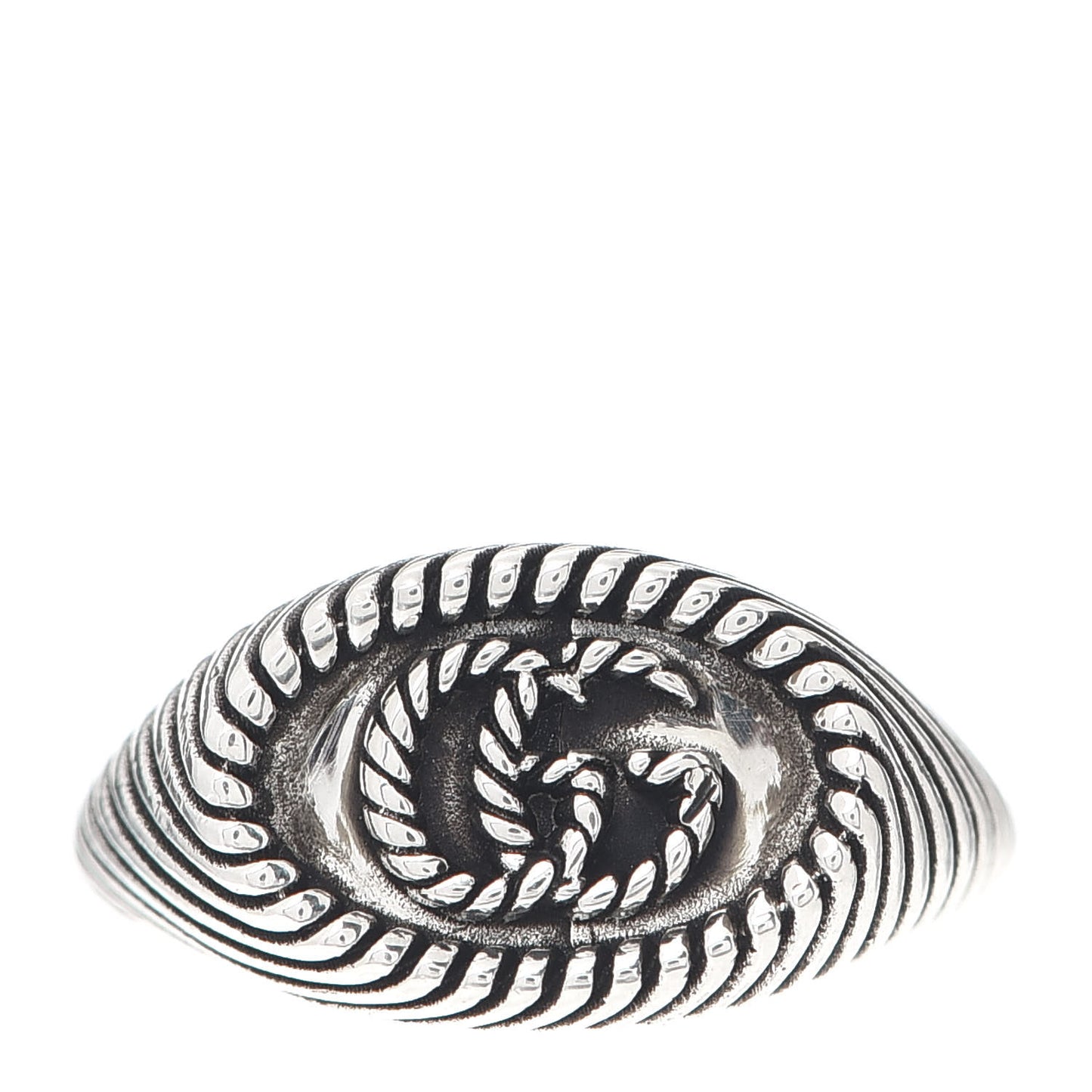 Sterling Silver GG Marmont Signet Ring 48 4.5