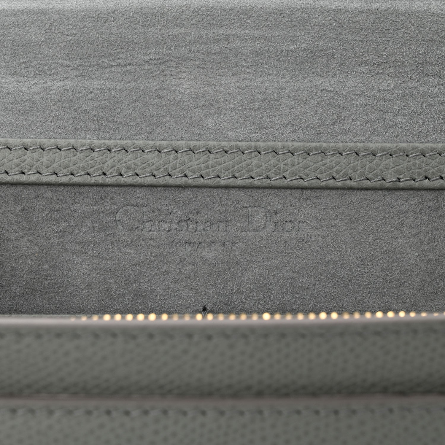 Christian Dior Grained Calfskin 30 Montaigne 2 in 1 Pouch Grey 7 of 11
