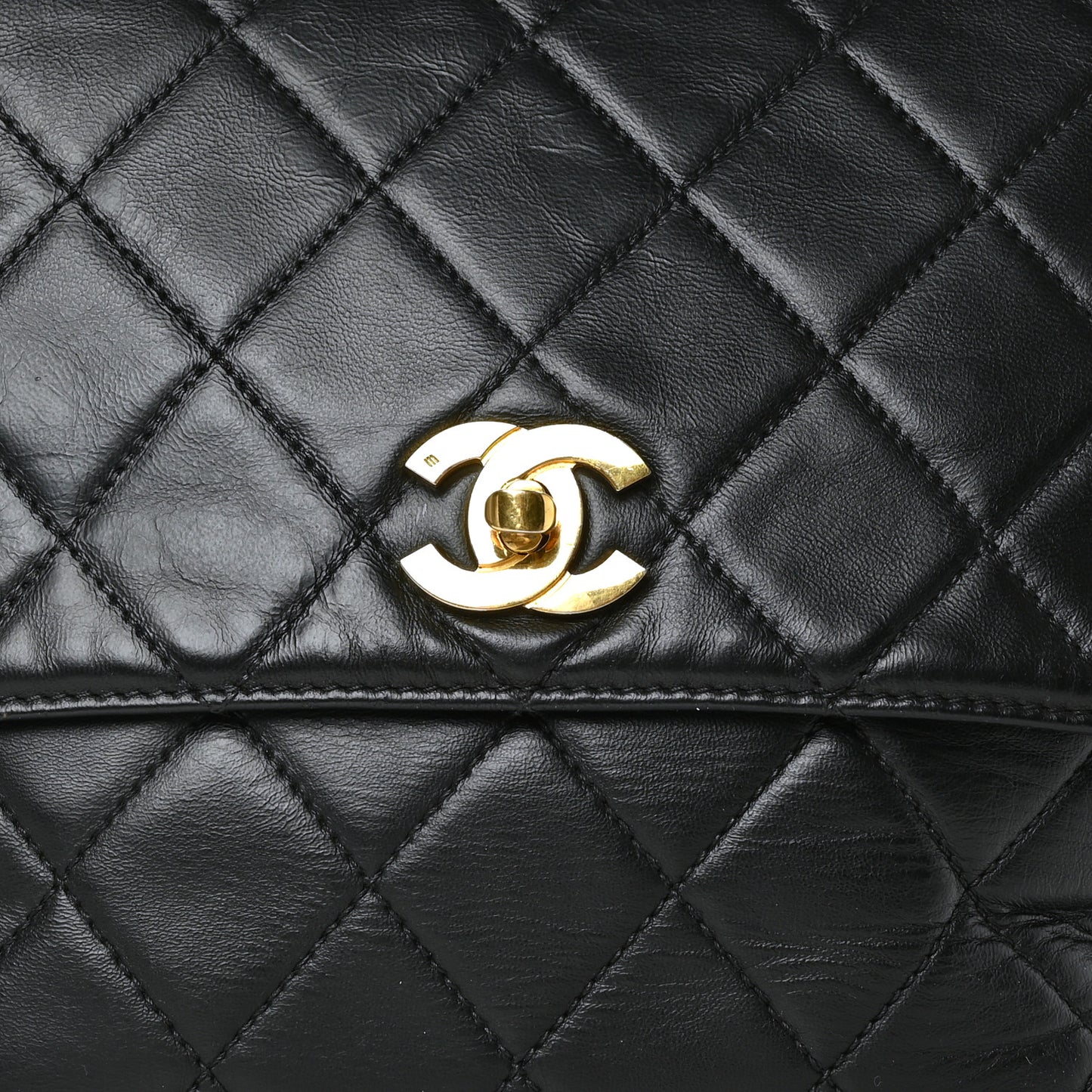 Lambskin Quilted Backpack Black