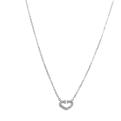 Cartier 18K White Gold Diamond Small Hearts and Symbols Pendant Necklace 1 of 6