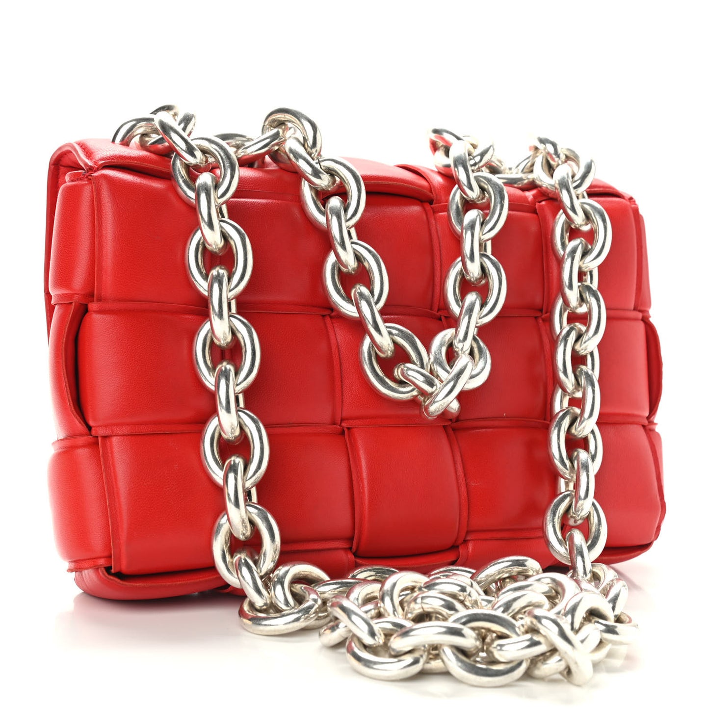 Lambskin Maxi Intreccio Padded Chain Cassette Crossbody Bag Nail Polish