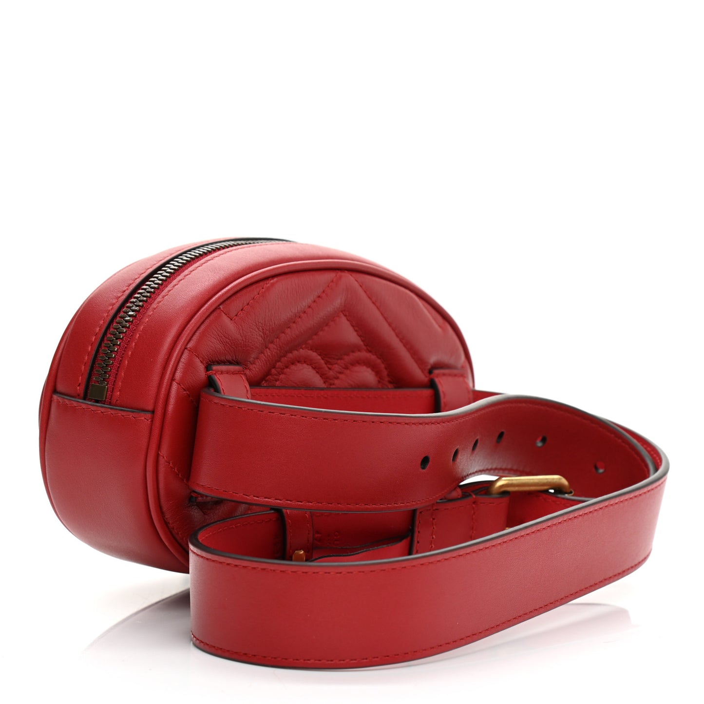 Calfskin Matelasse GG Marmont Belt Bag 85 34 Hibiscus Red