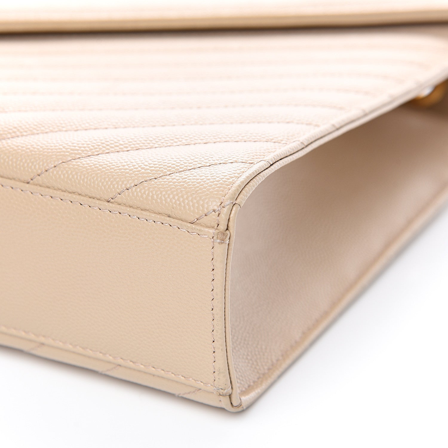 Saint Laurent Grain De Poudre Matelasse Chevron Large Monogram Satchel Nude Powder 8 of 11