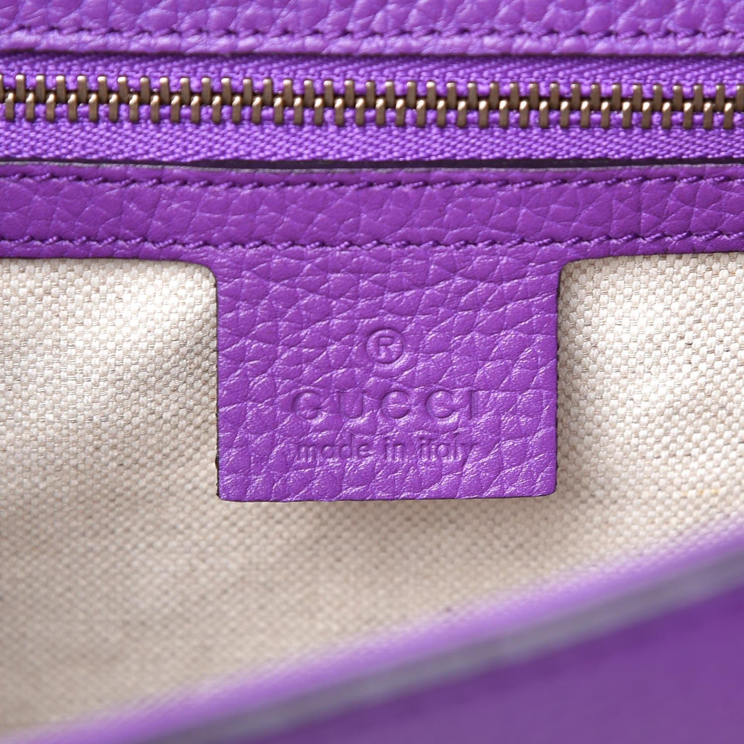 Gucci Calfskin Small GG Marmont Top Handle Bag Purple 7 of 9