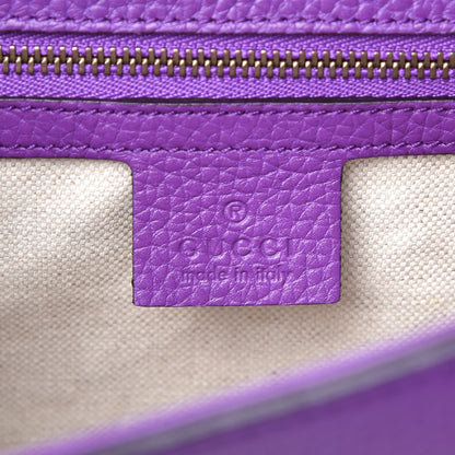 Gucci Calfskin Small GG Marmont Top Handle Bag Purple 7 of 9