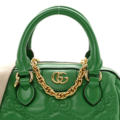 Gucci Calfskin GG Matelasse Mini Bowler Bag Spring Green Natural 5 of 12