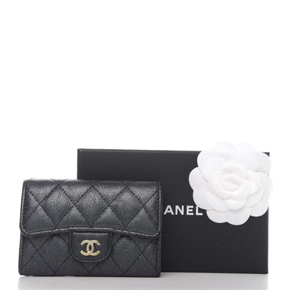 Chanel Iridescent Caviar Flap Quilted Card Holder Black 9 of 9